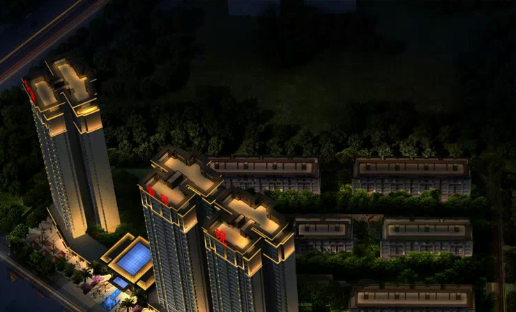 清泉壩A-02-03地塊項目建筑亮化設計夜景照明設計